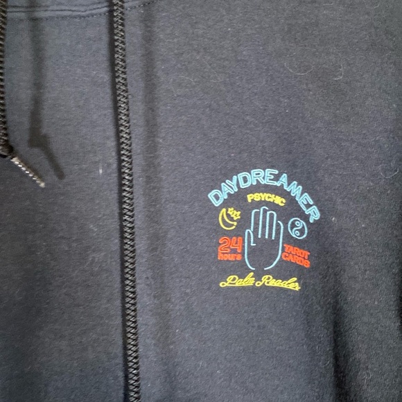 ARTIST UNION DAYDREAMER HOODIE size small tarot cards palm reader double sided - Picture 5 of 11